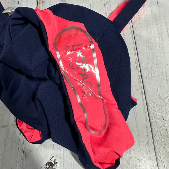 L*Space Rita One Piece Reversible Navy Pink Size 8 Bitsy Cut - Picture 5 of 9